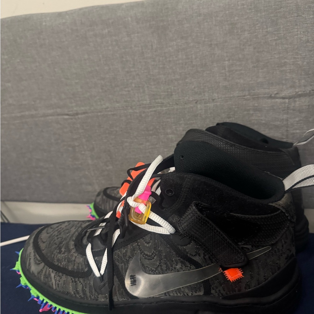 Nike Black and Gray High-Top Sneakers with Velcro Strap